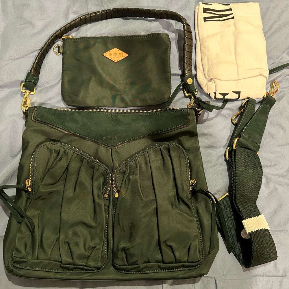 Authentic MZ Wallace Green Thompson Hobo Convertible Bag